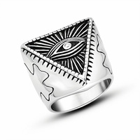 Huitan — bagues en acier inoxydable pour hommes, style Punk, pyramide d'huile noire, symbole œil