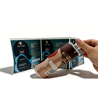 Étiquettes adhésives personnalisées enveloppantes avec estampage doré, emballage en PE argenté brillant pour bouteilles de shampoing et d'après-shampoing