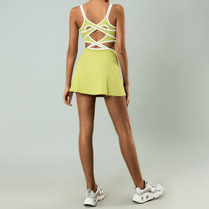 YIYI europeo con Shorts gonne da Tennis alte elasticizzate Beauty Back con imbottito allenamento Golf Tennis abbigliamento Yoga vestiti per le donne - Product Image 4