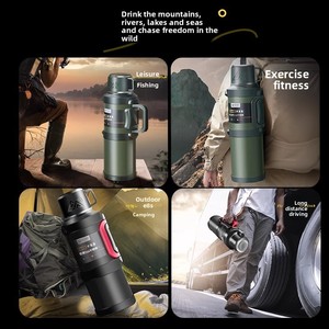 Tazza Termica da Esterno in Acciaio Inox 316 con Isolamento Sottovuoto, Grande Capacità, Thermos da Viaggio con Manico, per Auto e Sport, 36 Ore - Product Image 4