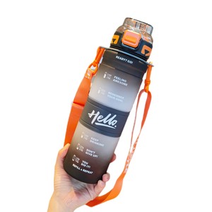 Hello Sport Bottle 1000ml Frosted Plastic With Strap For Outdoor Sports Water Bottle - Product Image 5