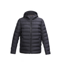 Veste d'hiver pour homme à capuche, 90% duvet de canard blanc, garnissage en duvet très moelleux, fermeture éclair, réversible, veste matelassée