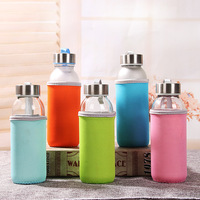 Bouteilles d'eau en verre portables, réutilisables, écologiques, personnalisées, transparentes, anti-fuite, pour le sport, minimalistes, 280 ml, 360 ml, 420 ml, 550 ml