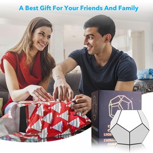 ไฟกลางคืน LED รูปทรงเรขาคณิตสุดสร้างสรรค์ ตกแต่งบ้านช่วงคริสต์มาส ของขวัญวันเกิด แสงไฟศิลปะกระจกโดเดคาเฮดรอนอินฟินิตี้ - Product Image 5