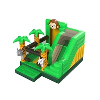 Château gonflable thème animaux en promotion, château gonflable Panda Chine avec toboggan, taille et couleur personnalisables, certifié CE