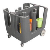Chariot de rangement pour assiettes en plastique PE de petite taille Chariot de rangement pour assiettes réglable Chariot pour assiettes en plastique