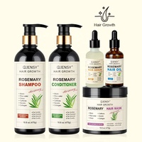 Set Sampo dan Kondisioner Rambut Keriting Organik Bebas Sulfat, Anti Frizz, dengan Rosemary, Keratin, dan Kolagen, Label Pribadi Grosir