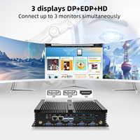 Mini PC Industrial Sin Ventilador Intel Core I7-8550U 2*DDR4 64GB RAM Máxima 6*COM RS232/485 2*LAN Gigabit Ethernet Pantalla Triple 4K