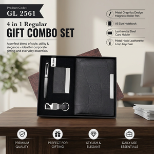 Modern Executive Stationery Gift Set With A5 Notebook <b>Metal</b> Writing Pen <b>Card</b> <b>Holder</b> And Keyring For Office Gifting Daily - Product Image 5