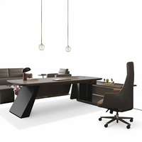 Bureau de direction modulaire en L de luxe moderne pour bureau commercial