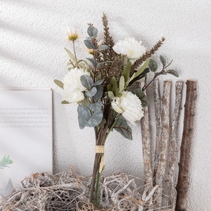 CallaFloral <b>Artificial</b> <b>Snow</b> Lotus Bouquet Plastic Woven Fabric Wedding Home Decoration CF01218A - Product Image 1