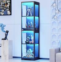 Maßgefertigte Moderne Vitrine aus Gehärtetem Glas für Sammlerstücke mit Einstellbarer LED-Beleuchtung, Umweltfreundlich und Langlebig für Zuhause und Einzelhandel
