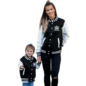 Mom and Me Outfit Varsity Jacket Mother and Daughter Family Matching Outwear Varsity Jackets