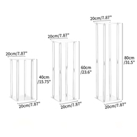 Vase Colonne Géométrique Transparent Moderne pour Décoration de Centre de Table de Mariage, Fête d'Anniversaire ou Repas