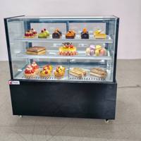 Vitrine Réfrigérée de Comptoir pour Pâtisseries et Aliments Froids, 2 Portes Vitrées, Acier Inoxydable, Contrôle Numérique de la Température