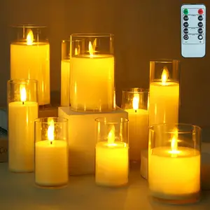 Fuente de alimentación electrónica con luz de vela LED, batería de vela, decoración de velas sin llama para bodas