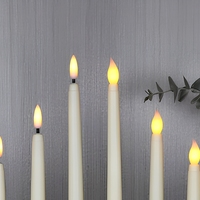 Télécommande 10 touches avec minuterie, bougie LED électronique cylindrique à longue tige, lampe décorative en plastique pour ambiance de mariage