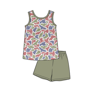 Pre-orden: MOQ 5 Chalecos con Estampado Camuflaje para Niños, Conjuntos de Verano, Ropa Infantil al por Mayor, Boutique de Moda para Niños - Product Image 3