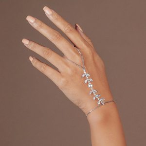 Sabitleme boncuk ile yeni Link zinciri bilezik iskelet şekli parmak yüzük bilek Slave bilezikler su damlası yaprak buğday el zinciri - Product Image 5