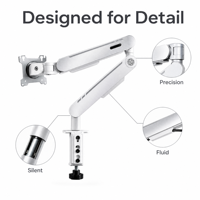 Support d'écran ergonomique à fixation sur bureau, bras articulé à ressort mécanique, pour moniteurs de 17 à 32 pouces, fixation par pince en C, VESA, rotation à 360°, sans outil