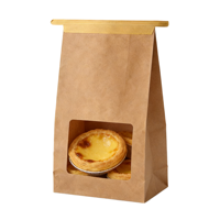 Sac cadeau en papier kraft imprimé flexo personnalisé, écologique et réutilisable, pour l'emballage des tartes aux œufs de boulangerie et la promotion en supermarché