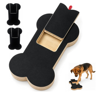 Jouet interactif en bois en forme d'os pour chien, griffoir à ongles, boîte à friandises cachée pour le soin des pattes et l'enrichissement mental et l'entraînement du chien