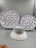 Service de table en céramique de style chinois vintage, motif floral, assiette plate de qualité supérieure