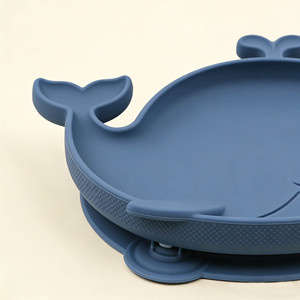Assiettes pour bébé en silicone sans BPA, logo personnalisé, motif requin mignon, <span class=keywords><strong>vaisselle</strong></span> en silicone de qualité alimentaire, assiette à ventouse pour bébé - Product Image 6
