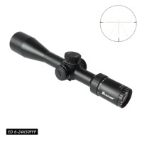 Lunette de visée 6-24x50 étanche IP67, anti-buée, purgée à l'argon, avec réticule éclairé et tube principal monobloc en aluminium 6061, à réglage zéro.