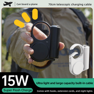 Affichage LED de batterie externe portable haute capacité 5000mAh et câble USB intégré Mobiles de puissance de sortie 15W Nouveau produit de charge 2 en 1 - Product Image 3