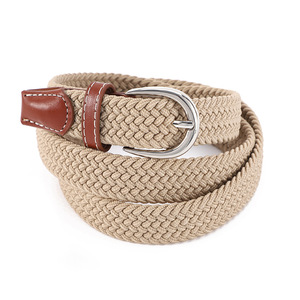 Ceinture tricotée blanc cassé en polyester et coton avec boucle ardillon, élastique, pour loisirs, pour femmes, étudiantes et adolescentes, Printemps 2026 - Product Image 3