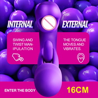 Masseur en silicone en forme de U 3-en-1, rechargeable par USB, conception multi-modes avec 7 fonctions de tapotement, de vibration et de léchage