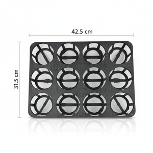 Fabricant en gros de pots et de plateaux à fleurs en plastique recyclé <span class=keywords><strong>noir</strong></span> à 6, 9, 12, 15 et 24 trous - Product Image 2
