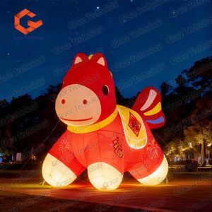 Cheval gonflable lumineux à LED, mascotte animale, modèles de chevaux gonflables personnalisés pour la décoration du Nouvel An - Product Image 3