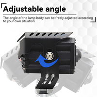Projecteur LED miniature pour moto JHS, lumière blanche et jaune, double couleur, œil de démon rouge, éclairage auxiliaire pour moto, VTT, UTV, OEM