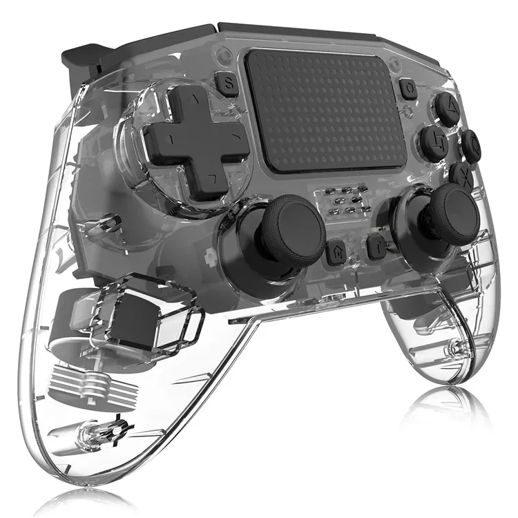 Clear Transparent Rapid Fire 6-Axis Motion Sensor Dual Vibration Wireless Gamepad for Sony Playstation 4 PS4 Controller