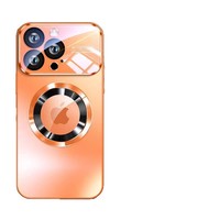 Coque de téléphone portable magnétique givrée anti-fuite avec grande fenêtre de protection, motif animalier, pour 17 Pro
