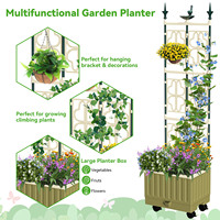 Jardinière carrée en acier avec système d'irrigation automatique, style classique, légère, pour balcon, patio, jardinage