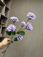 Bunga Lisianthus sutra buatan model baru 6 kepala bunga Lisianthus Eustoma untuk dekorasi
