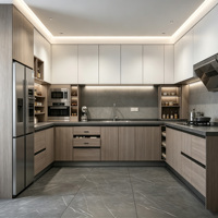 Ensemble d'armoires de cuisine en forme de L sur mesure en gros, meubles de cuisine modulaires pour villa et appartement