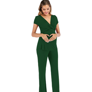 Wholesale <strong>Maternity</strong> Pajamas Pants Set Modal Maternal Postpartum Pregnancy Breastfeeding Loungewear - Product Image 3
