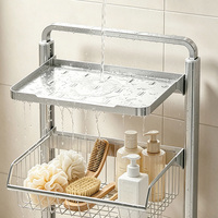 Chariot de rangement mobile à plusieurs niveaux avec roulettes pour la salle de bain, pour ranger des collations et des boissons