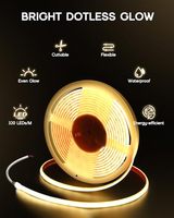 Lámpara de barra de diodos emisores de luz (LED) de 12v COB, lámpara de barra LED para decoración de ambiente en espejos, flexible.