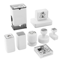 Matériel de sceau en plastique photosensible personnalisable de style coréen, blanc, pour DIY, sceau carré pour agenda, sceau de signature personnalisé