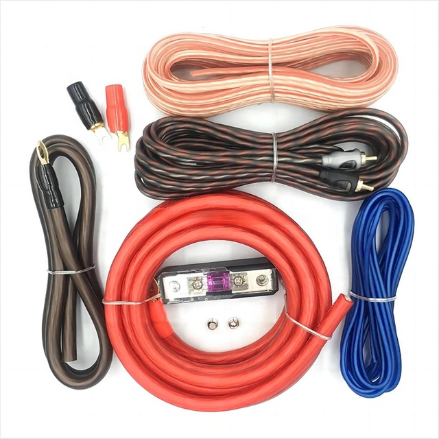 OEM RCA Audio Subwoofer Wiring Kit Amplifier Speaker Installation Cable 8 GA Power Cables 60 80 100 AMP Fuse Holder for Car