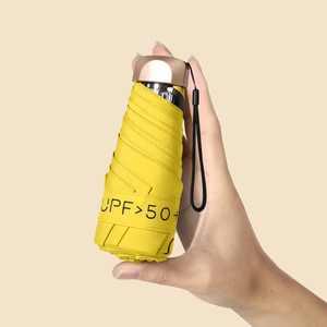 Mini parapluie de poche 18 cm de longueur 4 cm d'épaisseur UPF50+ Parapluie pliable portable soleil/pluie Style moderne - Product Image 5