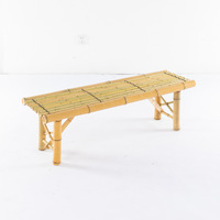 Bangku Lipat Serbaguna dari Bambu Alami, Penyangga Pot Bunga, Platform Kisi-Kisi - Desain Pedesaan Pastoral, Mudah Dibongkar
