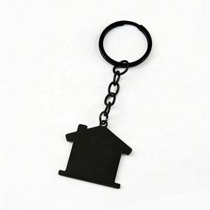 Personalized <b>Customization</b> Laser Engraving logo Printing Stainless Steel Photo House Shape Home Blank Material Metal <b>Keychain</b> - Product Image 5