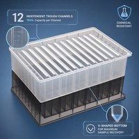 Réservoir de réactifs en polypropylène à 12 canaux de 15 ml pour pipettes multicanal et manipulation de liquides en laboratoire
