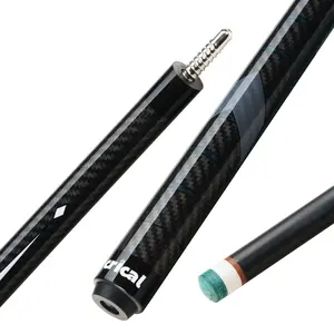 Crical CL-01 sợi carbon hồ bơi Cue Stick Công nghệ màu đen độ lệch thấp 12.4mm Tip 3*8/8 Doanh pin chuyên nghiệp 1/2 bi-a